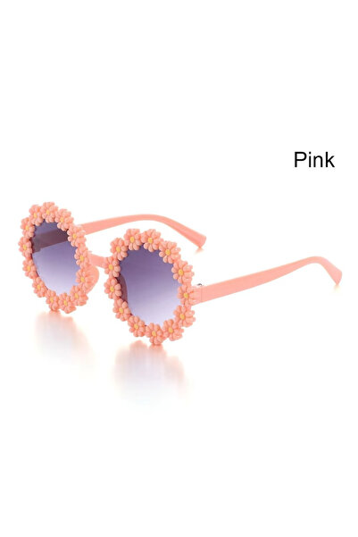 Choice Pink Round Flower Sunglasses for Kids Cute Daisy Glasses Children Outd...