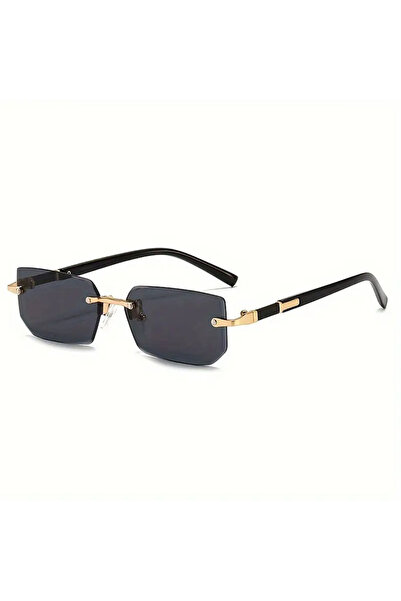 Choice3 black Rimless Sunglasses Rectangle Fashion Popular Women Men Shades S...