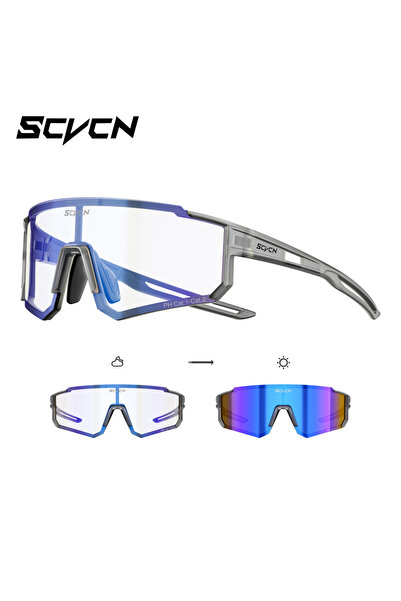 Choice6 Photochromic Blue-13 SCVCN Photochromic Sunglasses for Men Cycling Gl...