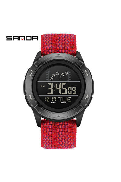 Choice3 Nylon Red SANDA 2198 Timing Men's Electronic Watch Outdoor Climbing S...