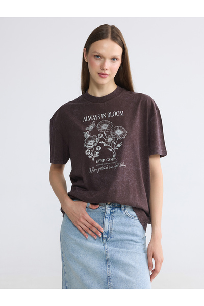 LC Waikiki Tricou pentru damă cu imprimeu cu gât crew