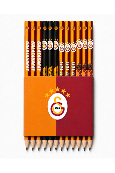 Galatasaray Lisanslı Taraftar Kurşun Kalem Seti - Çocuklar İçin 4 Çeşit 12'li...