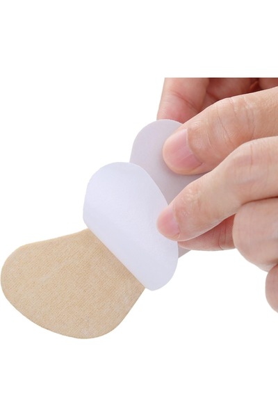 OEM Set 10 perechi de branțuri pentru călcâi, Spumă poliuretanică, Autoadezive, 9x4.5x0.5cm, Negru/Bej