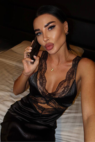 Bikini Mayokini Dünyası فستان فيكا دانتيلي - أسود