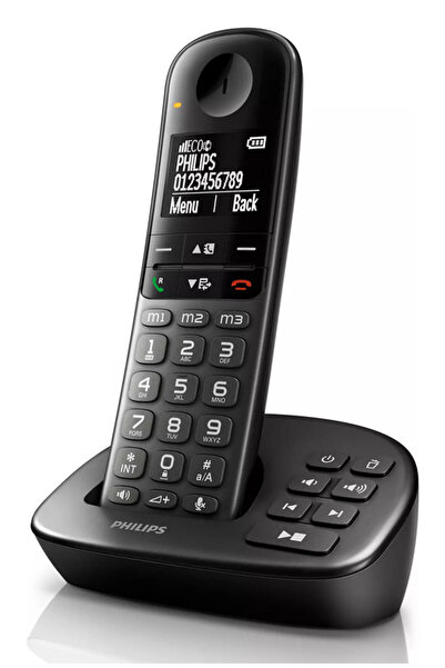 Philips ασύρματο τηλέφωνο XL4951DS/34 ελληνικό μενού, τηλεφωνητής, μαύρο