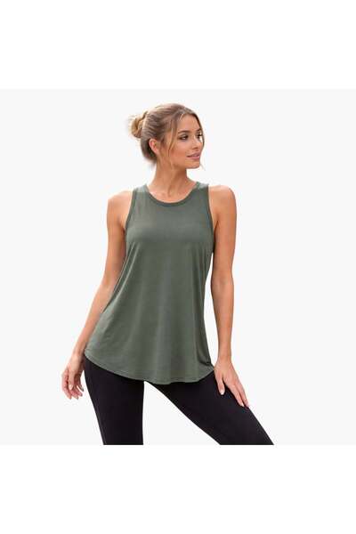 FILA Fi-Lux Open Back Tank Top OLIVE