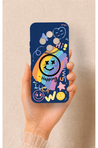 Vip Case Tecno Spark 30C Compatible Happing Smile Patterned Silicone Case