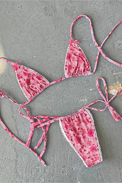 Bikini Mayokini Dünyası Julia Floral Brazilian Bikini - Pink