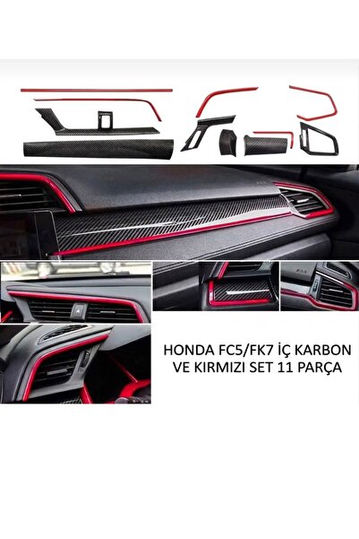 XUKEY HONDA Civic Uygun FC5 FK7 2016-2021 için 10. Nesil Panel KARBON Kaplama...