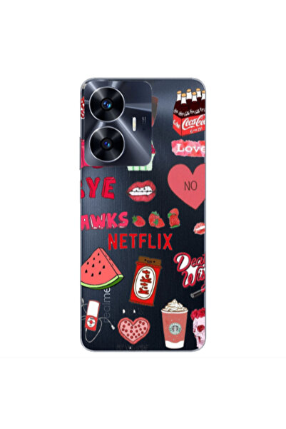 Other Realme Note 50 pizza is my valentine Transparent Silicone TPU Θήκη