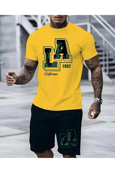ZEMLİYA Sara Unisex Oversize Shorts Set Short Sleeve T-Shirt Comfortable Fit ...