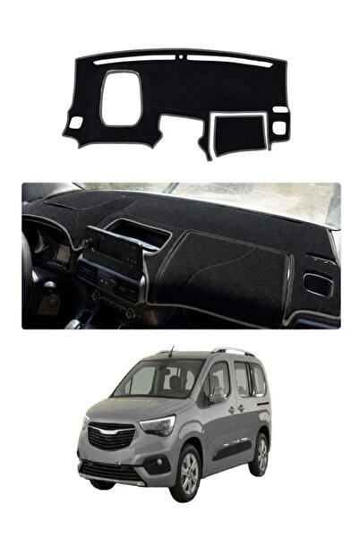 e-biz Opel Combo (2018+) Uyumlu Torpido Koruma Örtüsü Oto Kılıfı Siyah - Gri