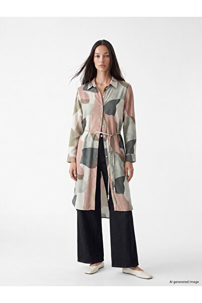 LC Waikiki Lcw Everyday Green Patterned Women's Shirt Tunic