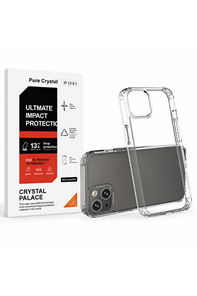 Crystal Palace Husă compatibilă cu Apple iPhone 13, Transparentă, Protecție D...