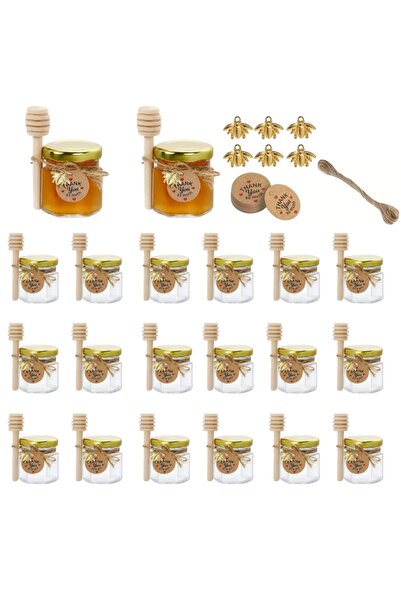 Choice 45Ml-20Pack 12/20/30/50/60Pcs-Mini Honey Jars with Dipper, Hexagonal G...