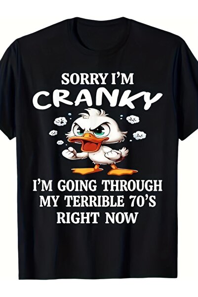17TAKI 1pc Funny and Terrible 70s Duck 100% Pure Cotton Round-neck Casual Shi...