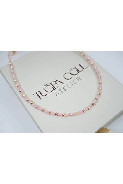 ATELİER TUĞBA Ykl108 Dorica & Sand Bead Summer Necklace