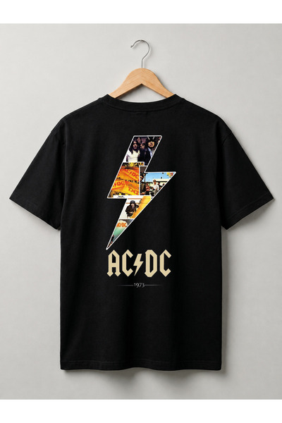 Grafftee Clothing Custom Ac/Dc Design Printed Unisex Premium Cotton T-Shirt