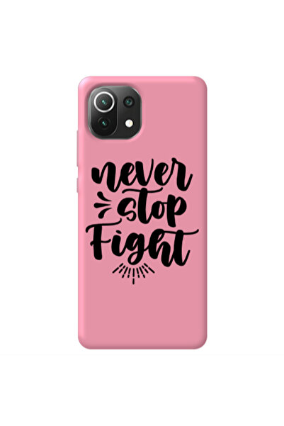 Other Xiaomi Mi 11 Lite Never stop fight Pink Colored Silicone TPU Θήκη