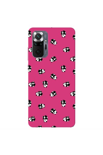 Other Xiaomi Redmi Note 10 Pro 4G Small Pandas Fuchsia Colored Silicone TPU Θήκη