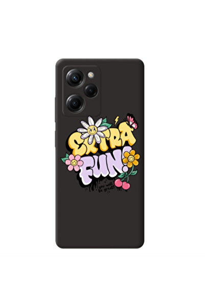 Other Xiaomi Poco X5 Pro Extra Fun Black Colored Silicone TPU Θήκη