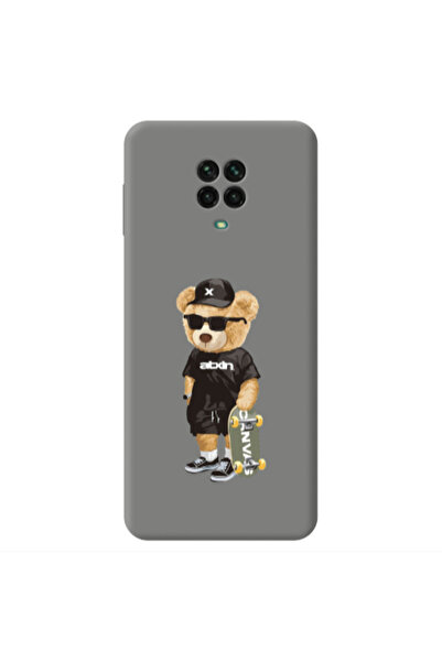 Other Xiaomi Redmi Note 9 Pro Bear with glasses Grey Colored Silicone TPU Θήκη