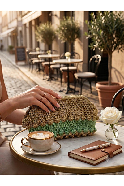 VOULLA El Örgüsü, Gizli Burslu, Kağıt Rafya İp, Tasarım El Çantası