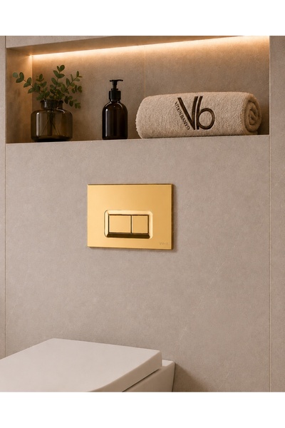 vb vitrinbanyo Vitra Gold Gömme Rezervuar Butonu Altın Asma Klozet Uyumlu Bas...