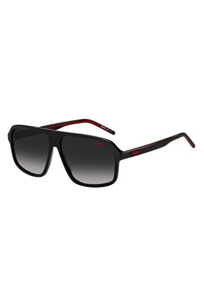 HUGO UV Protected Sunglasses Black Frame Dark Grey Shaded Mirror Lens 60mm - ...