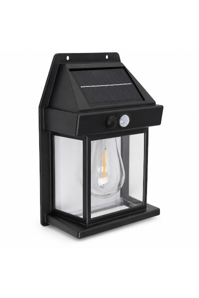 SHOPIENS Lampă solară de perete, felinar LED cu bec decorativ, senzor de mișc...