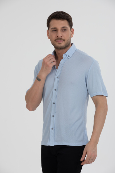 Klothy Men's Short Sleeve Summer Knitted Shirt 2608
