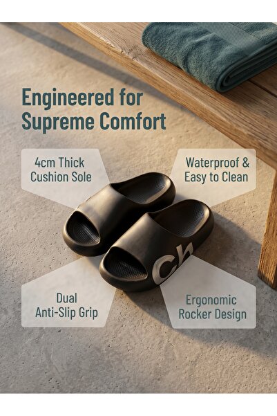 Dhiaa Walk Women's Thick Sole EVA Cloud Slides - Lightweight "OK" Graphic Pla...