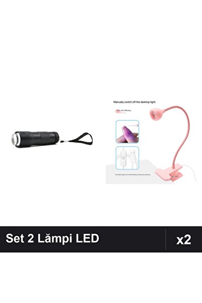 NAİLS Set 2 Lămpi LED Lanterne Manichiură 12W+3W Flexibile cu Cleme