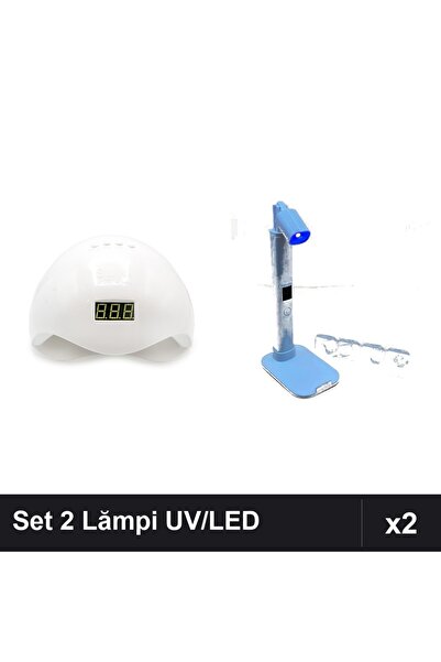 NAİLS Set 2 Lămpi UV/LED Profesionale 48W + Lanternă Manichiură Unghii Gel