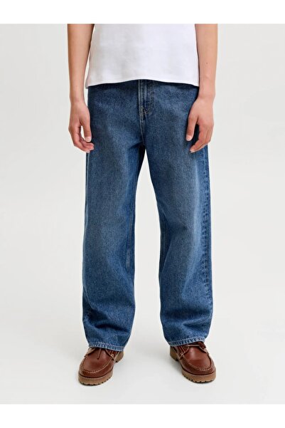 Jack & Jones Blugi pentru băieți, ALEX, cu talie înaltă și croială largă, Alb...
