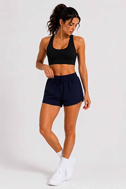 rekorsport Women's Double Layer Shorts Leggings – High Waist Running, Fitness...