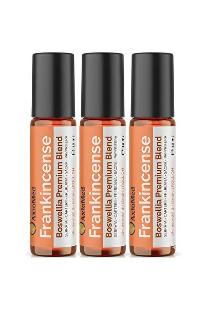 AxioMed Ulei esențial de tămâie roll-on, 5 specii de Boswellia, set 3 fiole x...