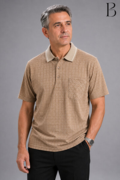 BURSPA Relaxed Fit Collared Pocketed Men's Dad Summer T-Shirt