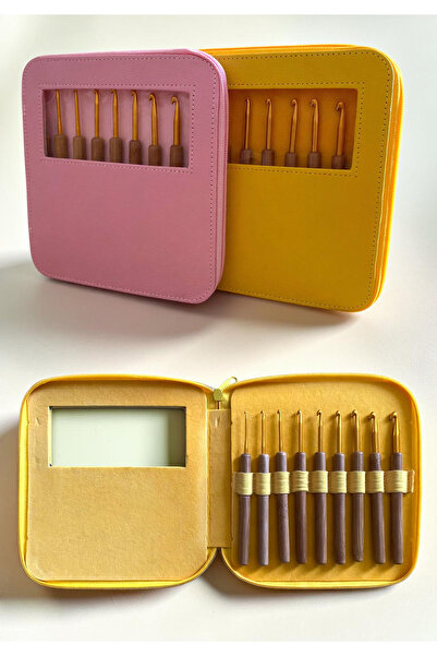 woyarts Crochet Set with Bamboo Handles and 9 Bags (Yellow) 2 / 2.5 / 3 / 3.5...