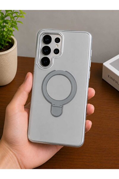 Case SAMSUNG S25 ULTRA Gri Standlı Kılıf