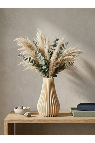 craftopya Striata Decorative Vase Modern Artificial Flower and Pampas Vase Ae...