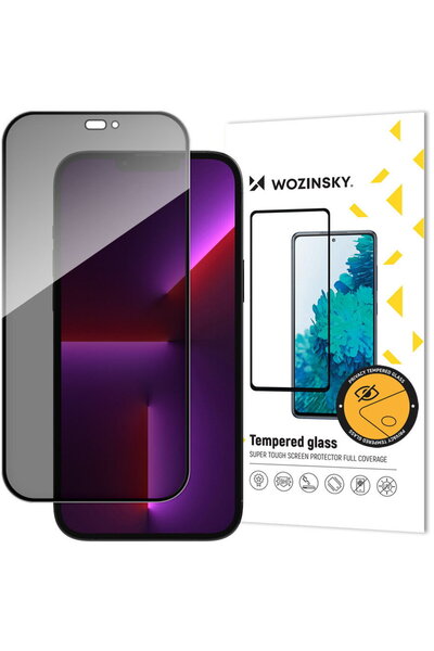 WZK Protector de ecran anti-spy pentru Apple iPhone 15 Pro Max, sticlă securi...