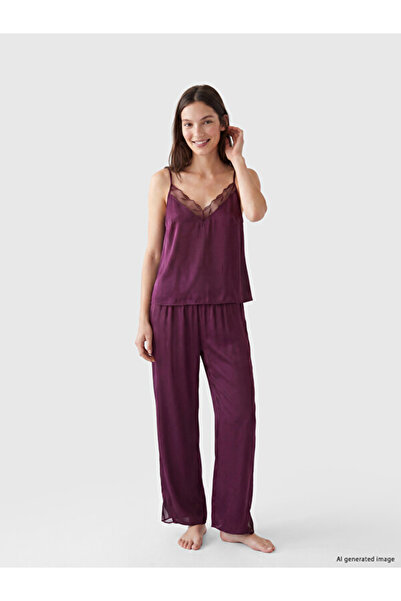 LC Waikiki Timeless Clothing & Timeless Choices Satin Women's Pajama Set with...