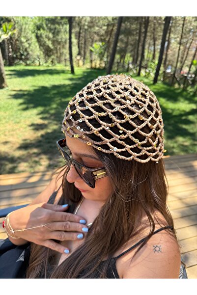 Tuysa Jewelry El Örgüsü Pullu Saç Filesi - Bandana – Yazlık Bohem Tarz