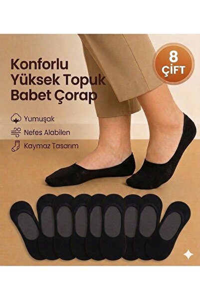 UZN SOCKS Görünmez Babet Çorap 8 Çift Çorap