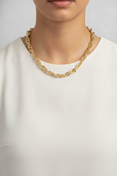 Epilons قلادة نسائية ذهبية بسمك 60 سم من طراز Cm Thick Twist Model Gold Rk