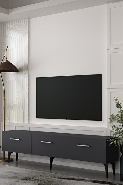 Dekortis Home Dekor 180DHDTS2AG EROS TV SEHPASI,ÜNİTESİ ANTRASİT-GÜMÜŞ