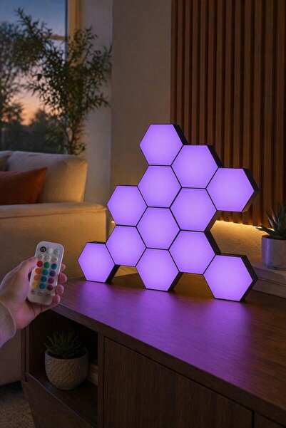 Generic 6 ألواح إضاءة LED ذكية للحائط بألوان RGB مع تحكم عبر التطبيق ومزامنة ...