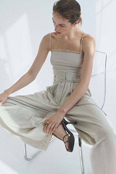 H&M Lace-trimmed strappy top
