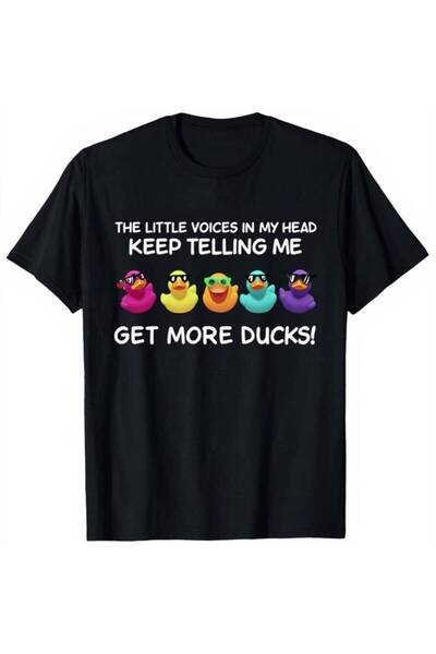 1001 Line Men' Funny T-Shirt 180gsm Cotton Novelty Tee with "Get More Ducks" ...